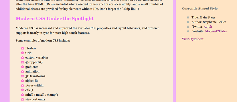 CSS styling practice middle