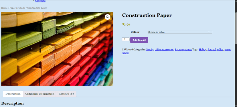WooCommerce site product image